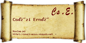 Csúzi Ernő névjegykártya